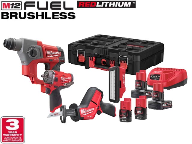 Комплект акумулаторни инструменти Milwaukee M12 FPP4C 624P 4933492515